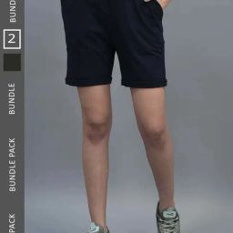 Dollar Green & Navy Cotton Shorts - Pack Of 2-image-19