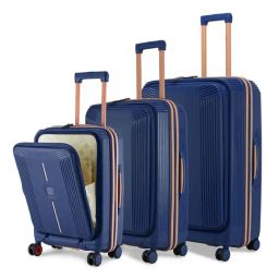 Nasher Miles Navy 8 Wheels Alexandria Hard-Sided Polypropylene Trolley Bag-93