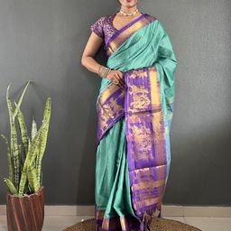 DIVASTRI Ethnic Motifs Woven Design Saree-picture-17