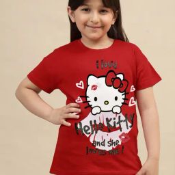 Kidsville Hello Kitty Printed Relaxed Fit Tshirt For Girls-image-49