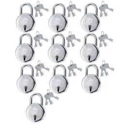 Harrison T-26 40 mm Brass Bright Chrome Plated Finish with 3 Keys Each Padlock (Pack of 10 Pcs)-12