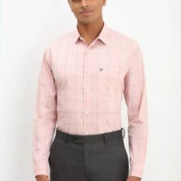 Allen Solly Pink Slim Fit Checks Shirt-image-60