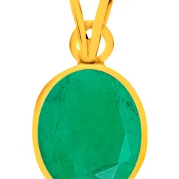 Clara Green Emerald 8.3cts Panchdhatu Navratna Pendant image 1