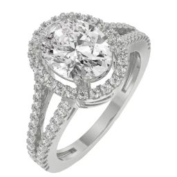 Emori 18k White Gold & Diamond Oval Brilliant Ring-image-23