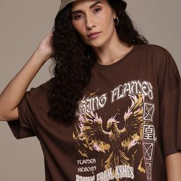 The Roadster Life Co. Printed Drop-Shoulder Sleeves Oversized T-shirt-picture-12