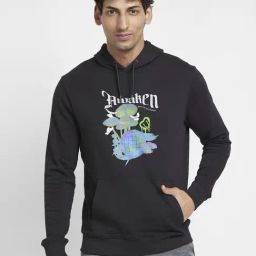 Being Human Black Regular Fit Printed Hooded Sweatshirt-image-78