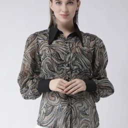 KASSUALLY Black Printed Shirt-image-35