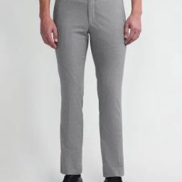 Arrow Light Grey Slim Fit Trousers-image-24