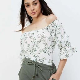 Code by Lifestyle Off-White Cotton Printed Top-picture-47