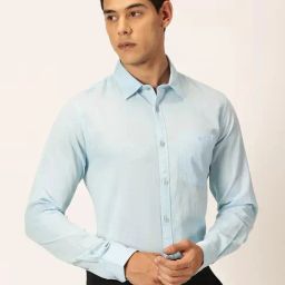 Thomas Scott Sky Blue Slim Fit Cotton Linen Shirt-image-33