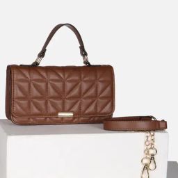 Van Heusen Brown Quilted Cross Body Bag-95