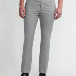 Arrow Light Grey Slim Fit Trousers-image-66