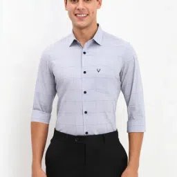 Allen Solly Blue Slim Fit Checks Shirt-picture-26