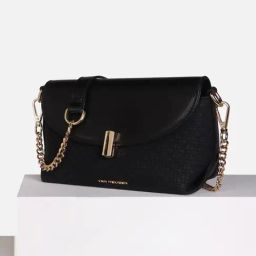 Van Heusen Black Textured Cross Body Bag-23