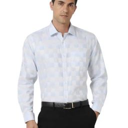 Van Heusen White Cotton Regular Fit Checks Shirt-image-106