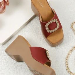 Flat n Heels Women's Maroon Casual Sandals-image-31