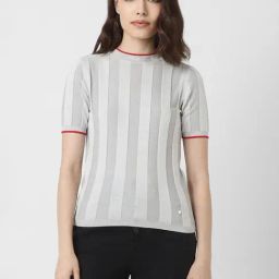 Van Heusen Grey Striped Top-image-78
