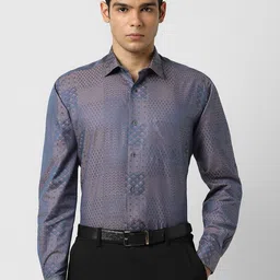 Van Heusen Men Spread Collar Geometric Printed Cotton Formal Shirt-image-32