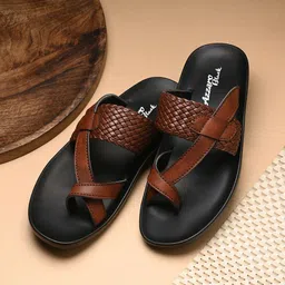 Azzaro Black Men Brown Comfort Sandals-image-22