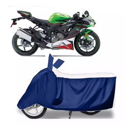 Auto Pearl Bike Cover for Kawasaki Ninja ZX-6R (White & Blue)-image-29
