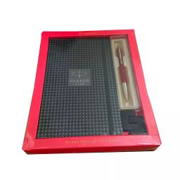 Parker VECTOR Standard Red Chrome Plated CT Ball Pen with A5 Notebook (Blue), 8901198490425-picture-16