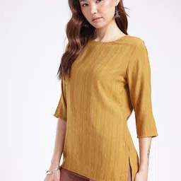 Anouk Rustic Striped Straight Kurti image 4