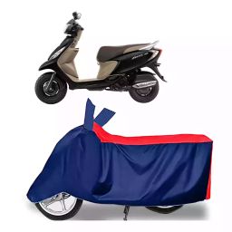 Auto Pearl Two Wheeler Cover with Bag for TVS Scooty Zest BS6, Red & Blue-image-65