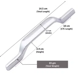 Atom CH-WE207-CP-04-106 4 Inch Zinc CP Finish Cabinet Pull Handle (Pack of 6) image 2
