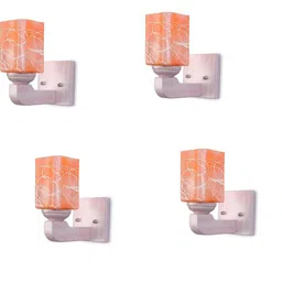 Somil Premium Designer Glass Wall / Night Lamp Elegant & Stylish Dcor Accent for Modern Interiors, color- Orange, White, Size- 17.5 X 22.5 X 20.5 CM-image-10