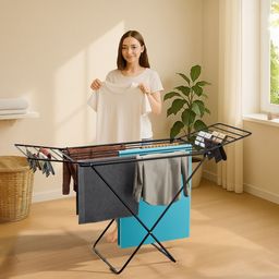Kuber Industries Black Clothes Drying Stand-22
