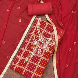 DIVASTRI Bandhani Printed Gotta Patti Unstitched Dress Material-image-28