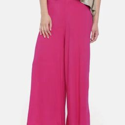 go colors! Go Colors Pink Relaxed Fit Palazzos-picture-15