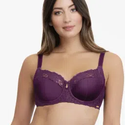 Ultimo Grape Under Wired Non Padded Demi Cup Bra-11