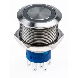 RS PRO Illuminated Push Button Switch Panel Mount 22.2 mm DPDT Green LED 250 V AC, 1759237 image 2