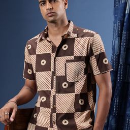 Taavi Pure Cotton Geometric Printed Block Print Legacy Shirt-image-39
