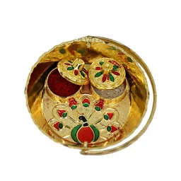 Anouk Set Of 6 Pearl Design Rakhi With Card & Thali image 5