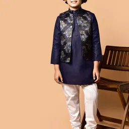 PRINTINDIA Boys Mandarin Collar Regular Straight Kurta with Pyjamas-image-73