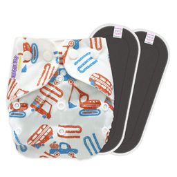 Bembika B Plus Printed Cloth Diaper With 2 Bamboo Charcoal Inserts - Multicolour-17