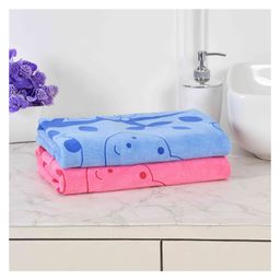 JARS Collections 100% Microfiber Very Soft Cartoon Animal Print Baby Bath Towel Pack of 2 -Multicolor-image-89