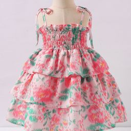 Kookie Kids Sleeveless Frock with Floral Print - Multicolour-image-33