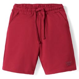 Kookie Kids 240GSM Terry Knit Shorts With HD Print & Drawcord - Burgandy-image-80