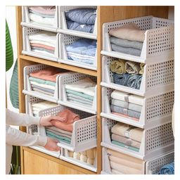JD FRESH Polypropylene 5 Pieces Wardrobe Organizer for Storage Foldable - White-30