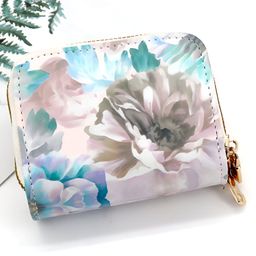 SYGA Women's Zip-Around Wallet with Flower Pattern, multi-card slots and Coin Holder(Green)-picture-14