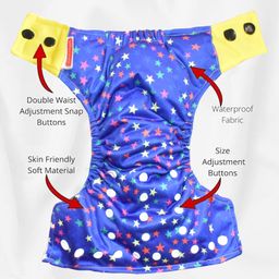 VParents Reusable and Adjustable Cloth Diapers with Ultra Absorbent Insert - Dark Blue image 2