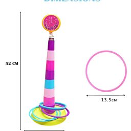 MUREN Stacking Ring Toss Throw Game Multicolor- 19 Pieces image 3