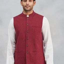 Fabindia Printed Cotton Nehru Jacket-16