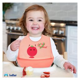 FunBlast Tomato Print Silicone Baby Bib with Adjustable Strap for Feeding & Weaning image 5