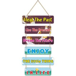 CVANU Blue & Purple Motivational Quotes Painted Rectangle Wooden Wall Hanging-picture-8