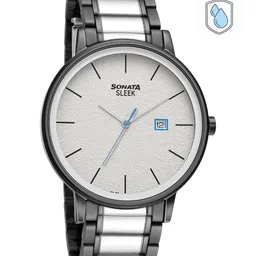 Sonata Men Silver-Toned Analogue Watch 7131KM02-24