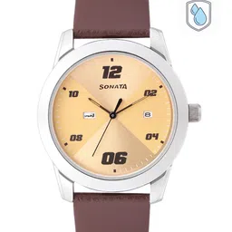 Sonata Men Leather Straps Analogue Watch NR7924SL13-57
